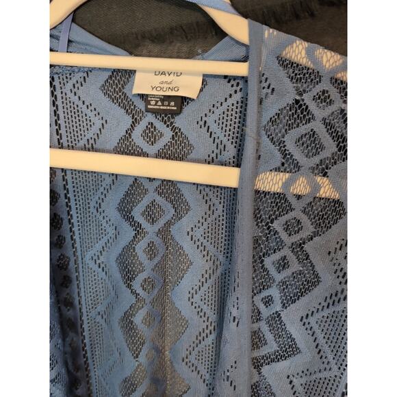 David And Young Woman's Floral Lace Beach Cover-up One Size Blue (316) - Picture 2 of 7